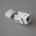 10pcs Category 6 Crimping Cable Computer Network Module CAT6 with Cover Information Ground Table Ethernet Cable Crystal Head Qme WHITE