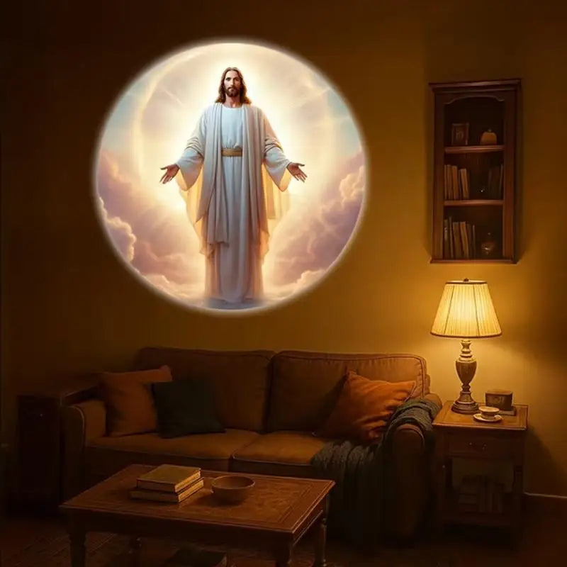 1Pc Religious Character Image Themed USB Projection Light With Twelve Patterns Perfect For Room Ceiling Background Decoration. Qme