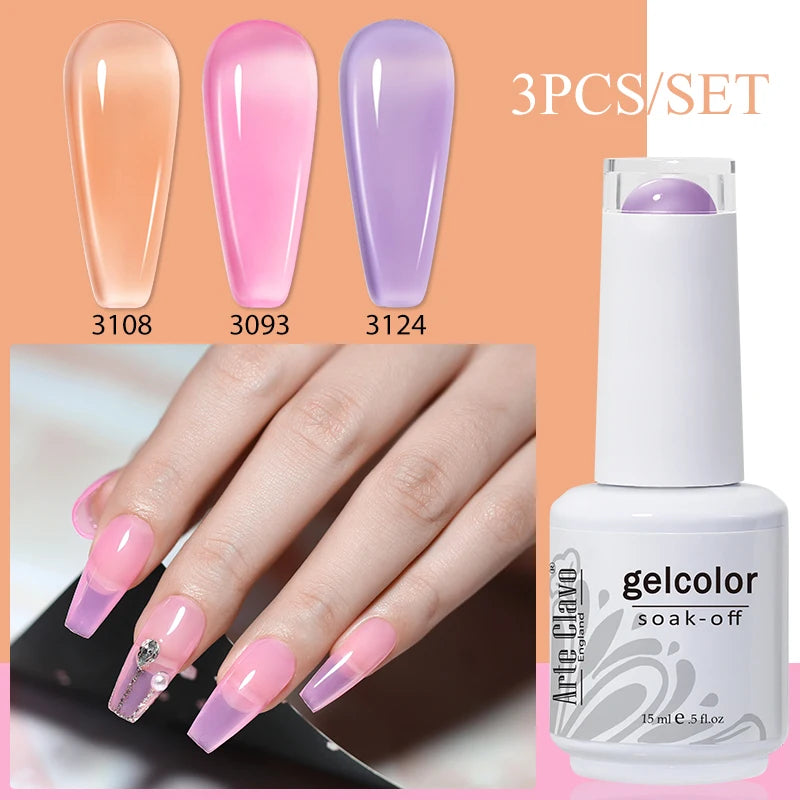 Arte Clavo Gel Nail Polish Art UV LED Manicure Long Lasting Soak Off Qme 3B-ZH38