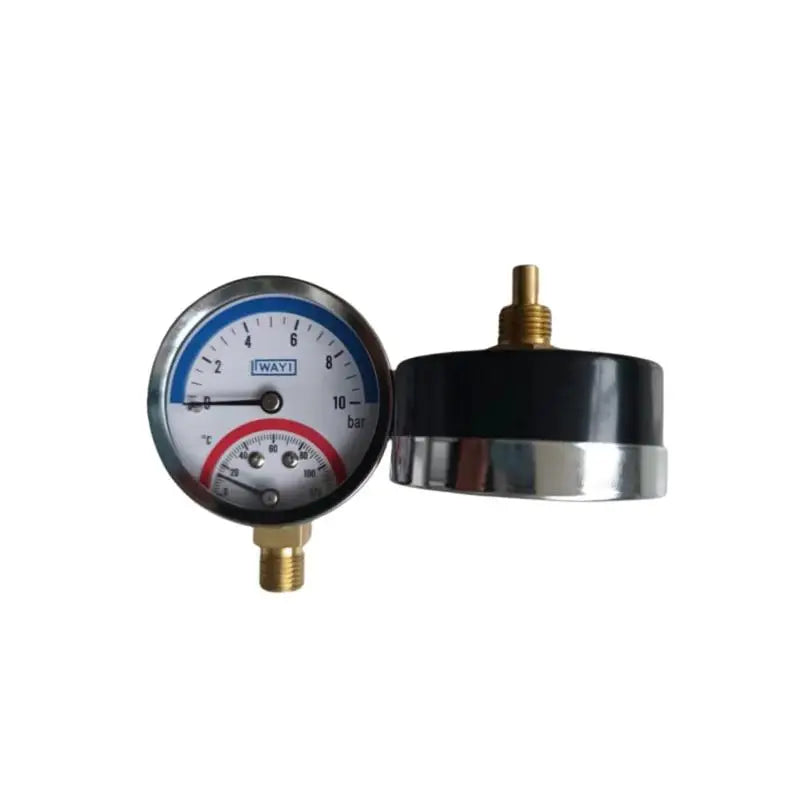2-In-1 Pressure Gauge And 10 Bar Temperature And Pressure Gauge Temperature 0-120°C Temperature And Pressure Meter Qme
