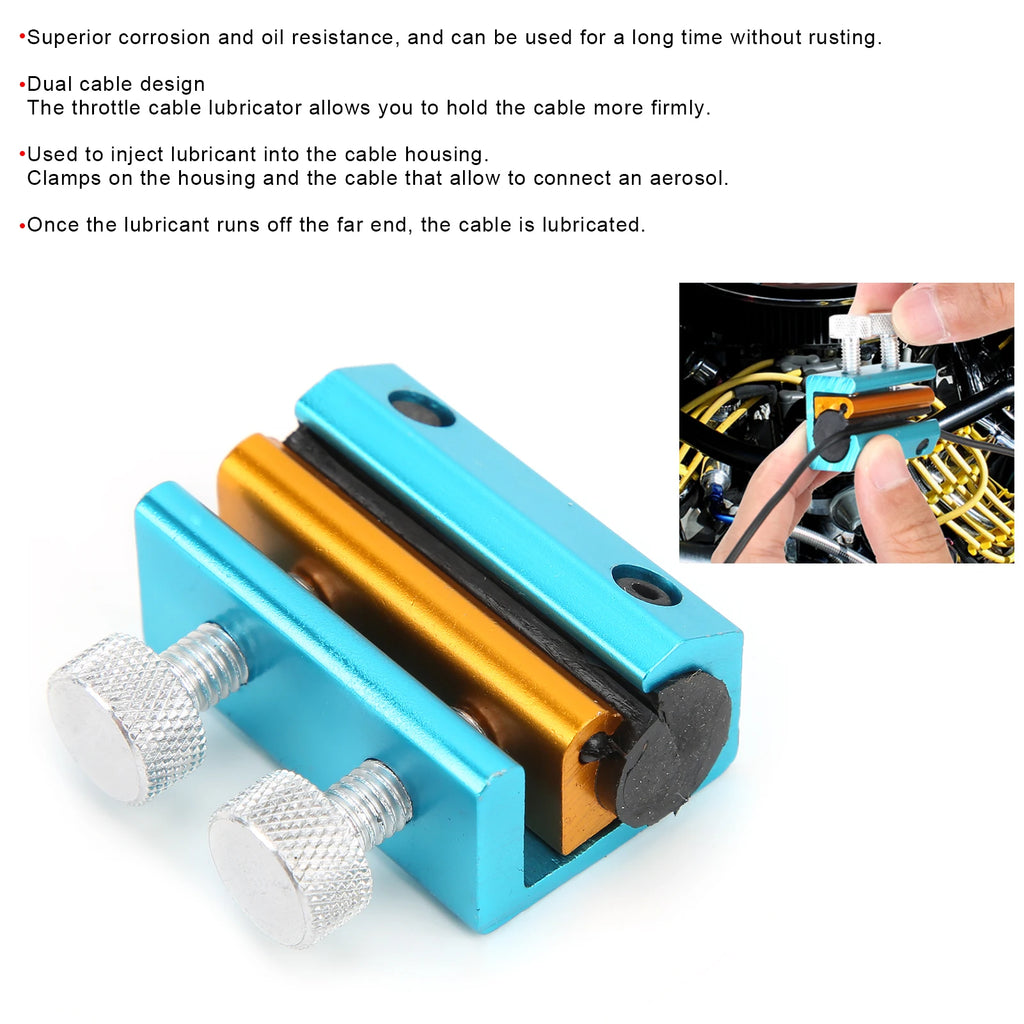 Cable Luber Lubrication Tool Motorcycle Dual Cable Oiler Luber Lubricator Tool Aluminium Rubber Modification for ATV Cable Oiler Qme