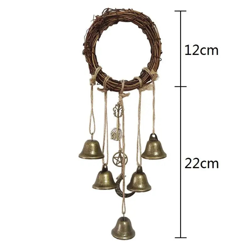 Home Door Hanging Witch Rattan Wreath Rope Porch Garden Bells Decor Qme B 12cm