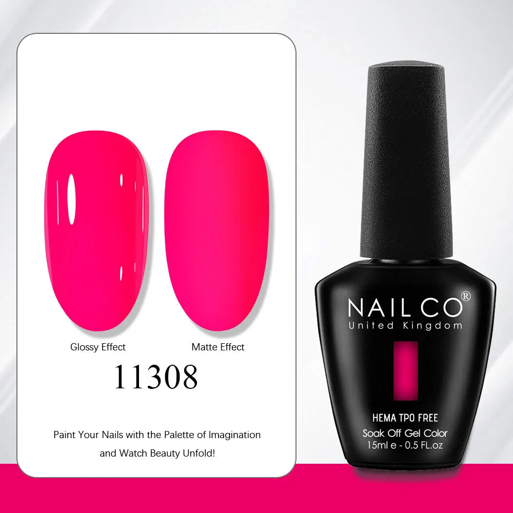 NAILCO Gel Nail Polish Nails Semi-permanent UV Varnish Glitter Glass Qme