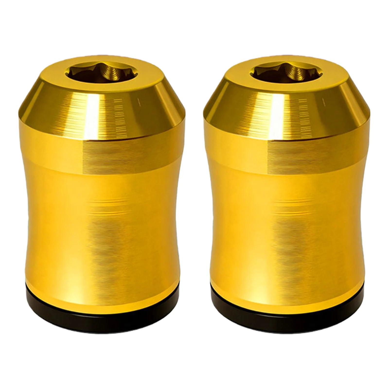 2Pcs Magnetic Screw Rings Aluminum Alloy Universal Magnetizer 6.35mm Shank Screwdriver Bit for Mechanic Carpenter DIY Repair Qme Yellow