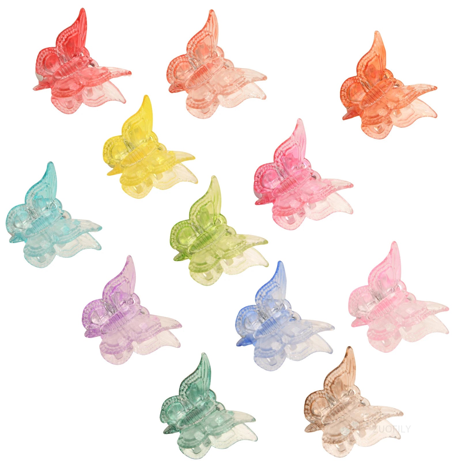 10Pcs Colorful Butterfly Hair Clips Grip Claw Barrettes Mini Gradient Color Hairpin Hair Styling Accessories Tool for Girls Qme