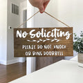 Rustic No Soliciting Wall Hanging Decor Wood Art Plaques Sign Door Sign for Home Living Room Shop Decor Qme M