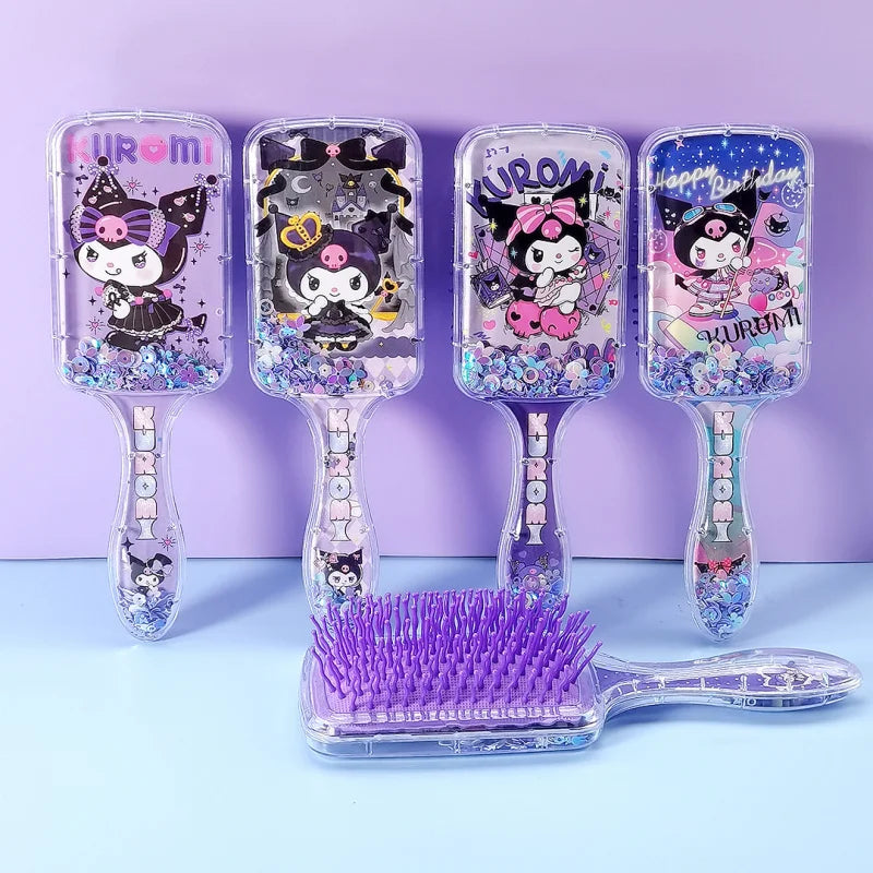 Hello Kitty Kuromi Comb Student-Style Square Long-Handled Cushioned Anti-Tangle Massage Comb Qme