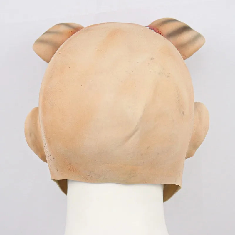 Horror Movie Texas Saw Cosplay Scary Cry Pig Latex Mask Terror Helmet Halloween Masquerade Party Carnival Prank Costume Prop Qme