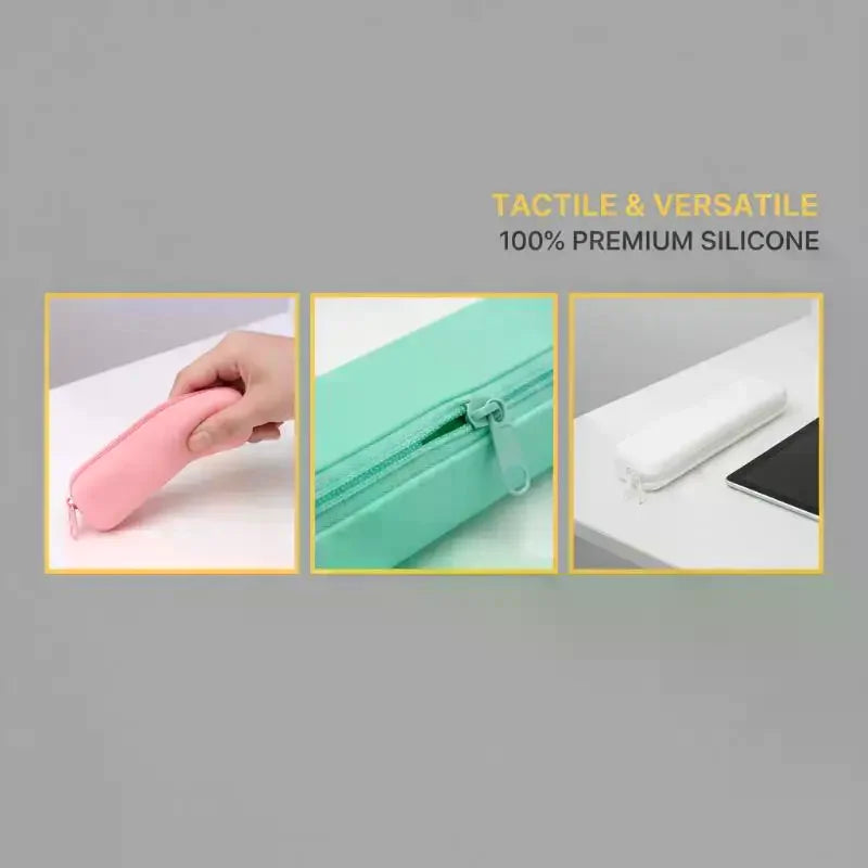 Silicone Pencil Case Waterproof Soft Large Capacity Durable Pen Pouch Qme