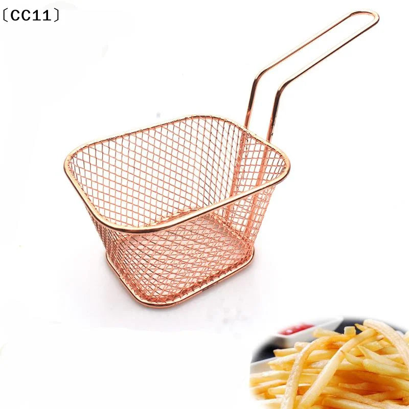 Fries Basket Portable Stainless Steel Chips Mini Frying Strainer Qme