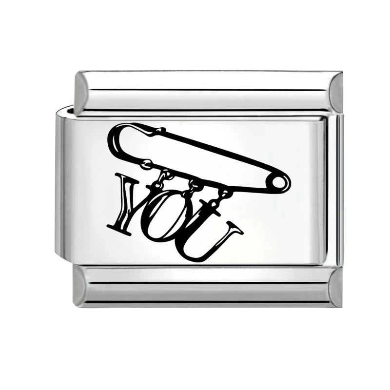 2026 Wholesale Fashion Cute Heart Italian Charm Links Stainless Steel