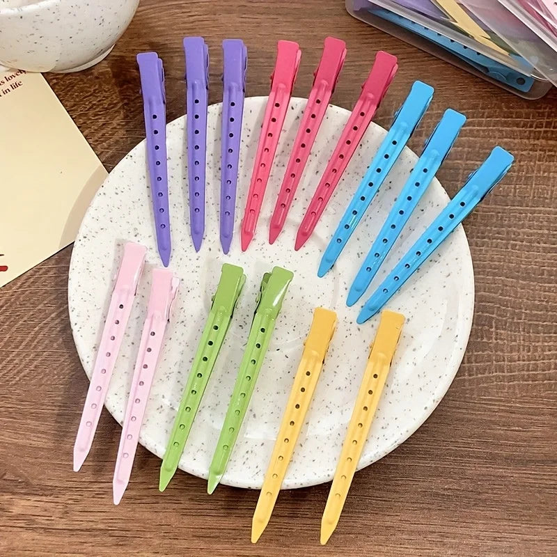 Metal Hairdressing Salon Crocodile Styling with Holes Duckbill Hair Splitting Clip Hair Clip Hair Accessories Suitable for Women Qme