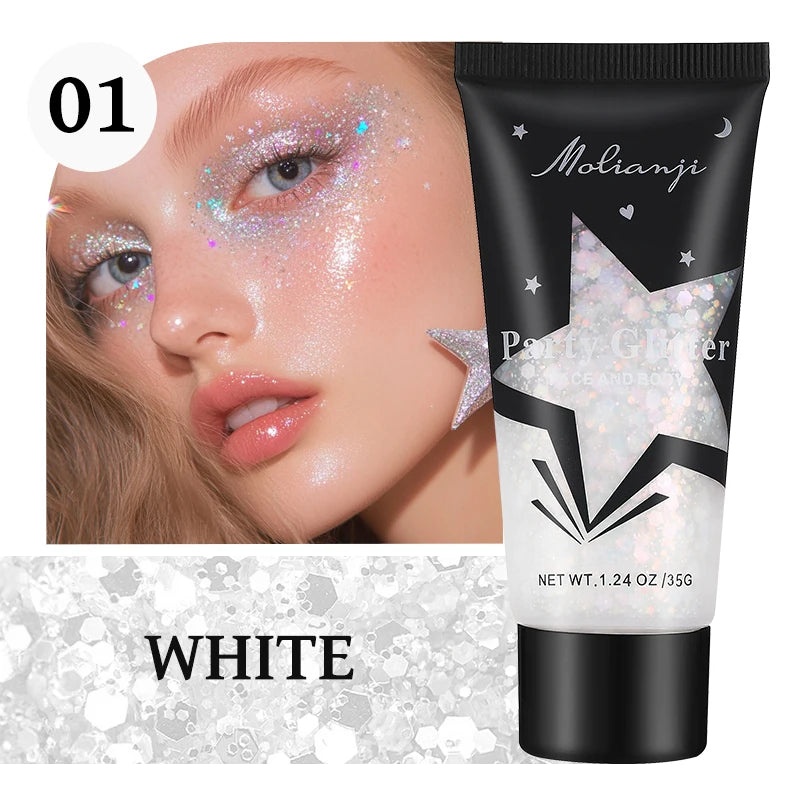 Sequin Gel Its Own Viscosity Easy Push Apply Long-lasting Makeup Qme 01 WHITE