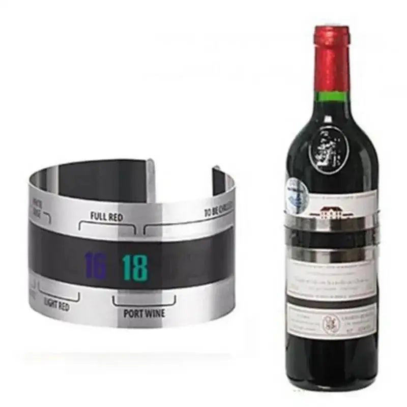 Wine Collar Thermometer Bar Beverage Tool Clever Bottle Snap LCD Qme
