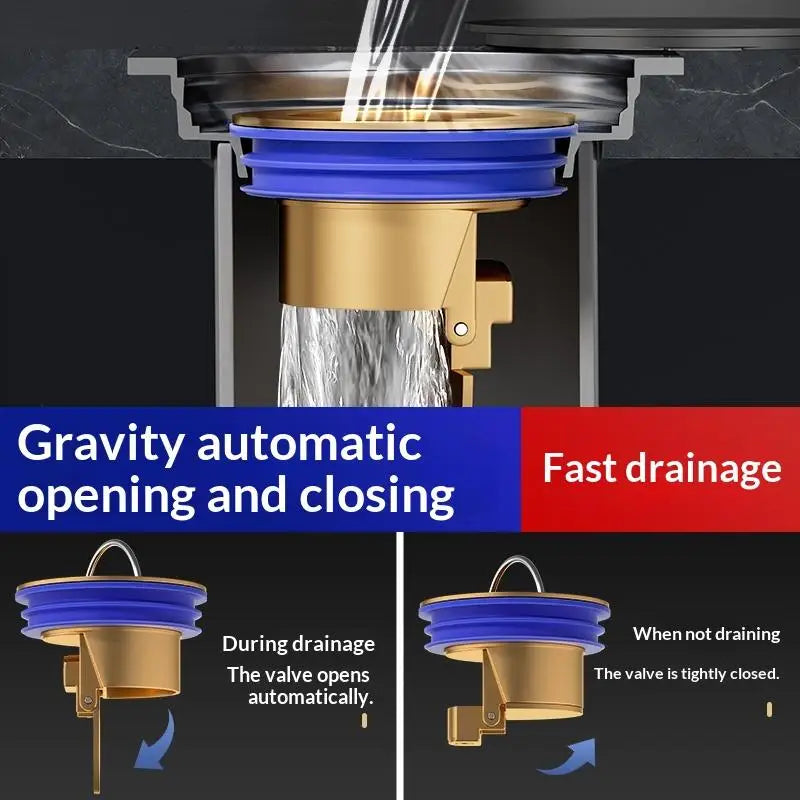 Brass Drain Plug One Way Valve Drop-in Shower Floor Backflow Qme