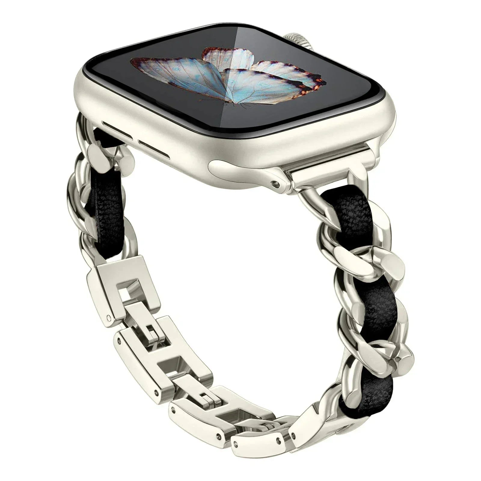 Stainless Steel Strap for Apple Watch Band 49mm 38mm 42mm 40mm 44mm Metal Bracelet iWatch Series 8 7 6 SE 5 4 3 2 1 ultra Strap Qme Starlight B 38 40 41mm