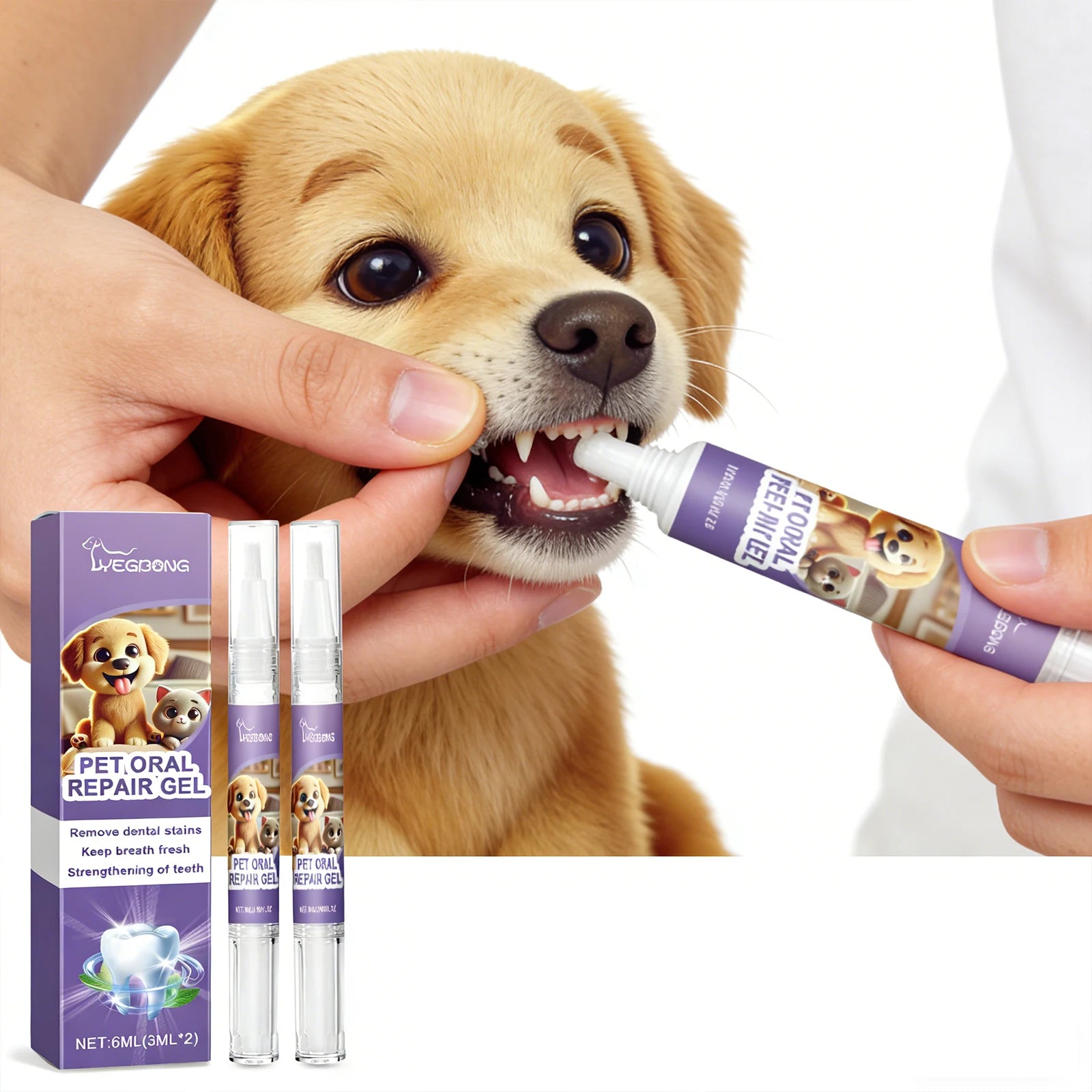 Pet Oral Repair Gel Effectively Removing Dental Plaque Eliminating Bad Breath Relieve Tooth Sensitivity Pet Oral Restoration Gel Qme
