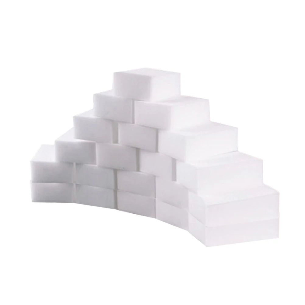 Magic Cleaning Sponge Eraser Melamine Foam Sponge Multi Purpose Stain Remover Scrubber for Kitchen Bathroom Home Cleaning Qme Ivory