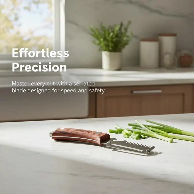 3-in-1 Serrated Peeling Knife Premium Vegetable Peeler Scallion Qme