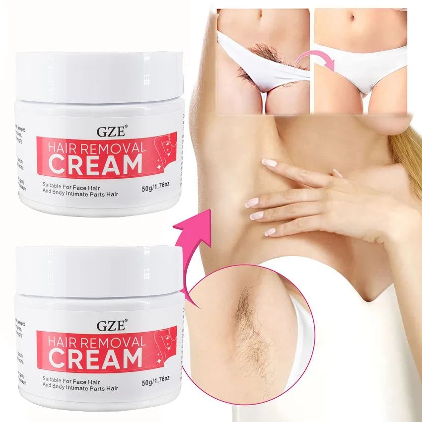 GZE Hair Remover for Women, Hair Removal Cream Sensitive, 1.76 Ounce, Intimate/Private Area depiladora Cream, Pubic, Bikini, Qme