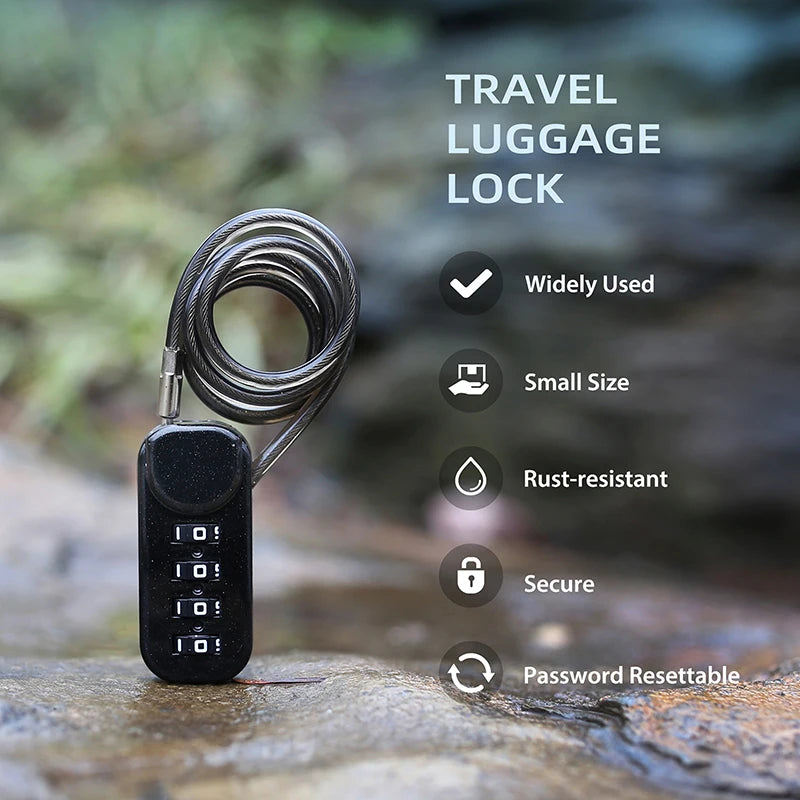Luggage Zipper Bag Backpack Suitcase Drawer Locks 4 Digit Combination Qme