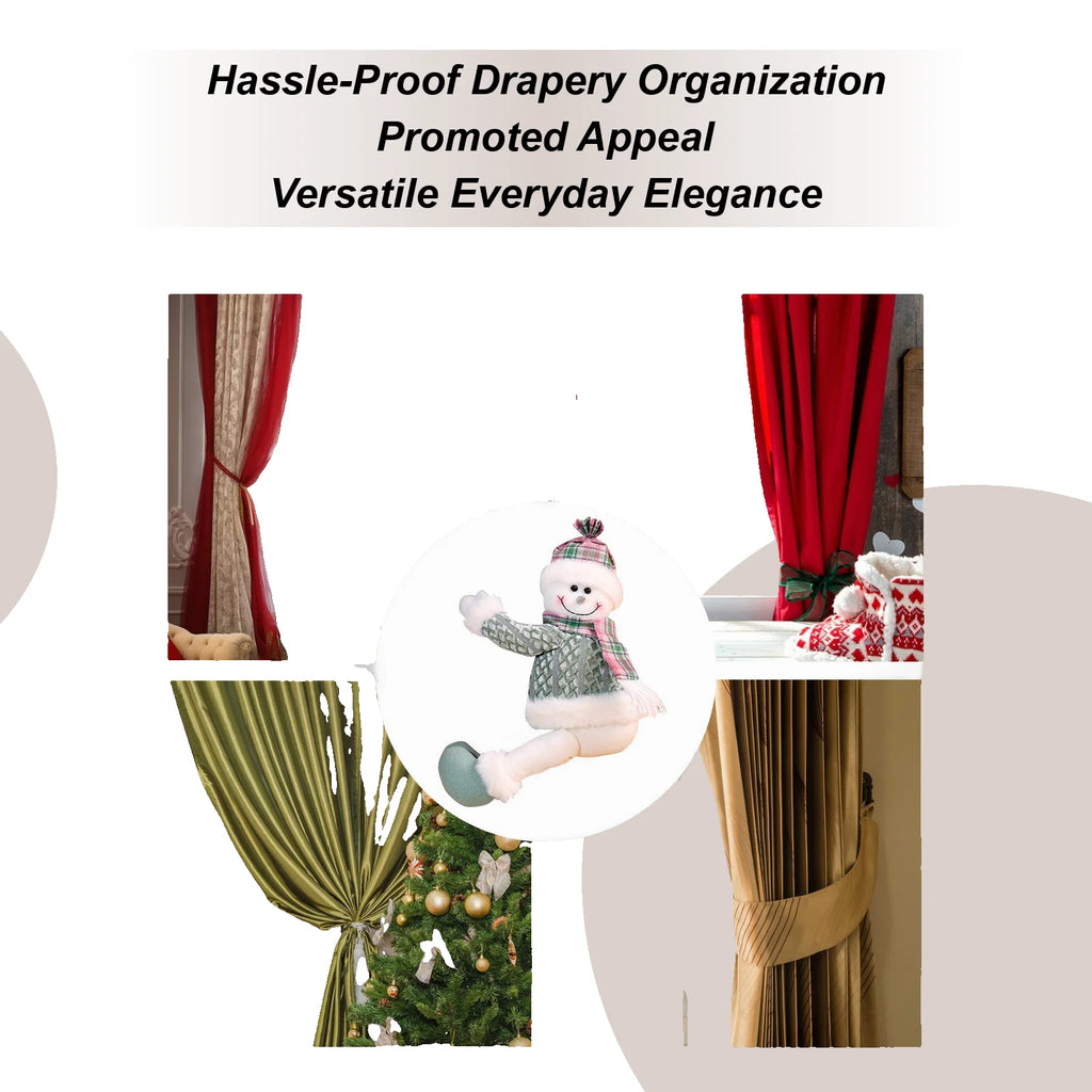 Tie Backs Snowman Gnome Drapery Buckles Christmas Drape Home Bedroom Qme