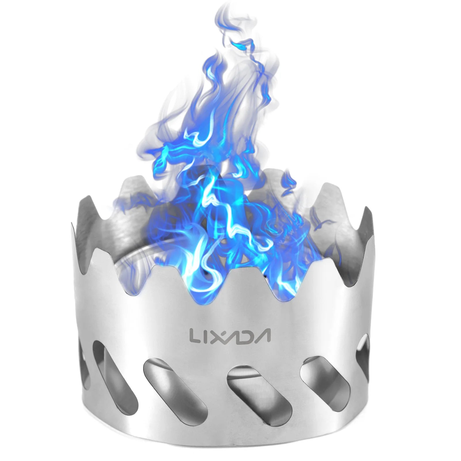 Mini Backpacking Stove 80ml Aluminum Alcohol Burner with Stainless Steel Windshield Portable Camp Stove for Hiking Survival Qme Silver China Mainland