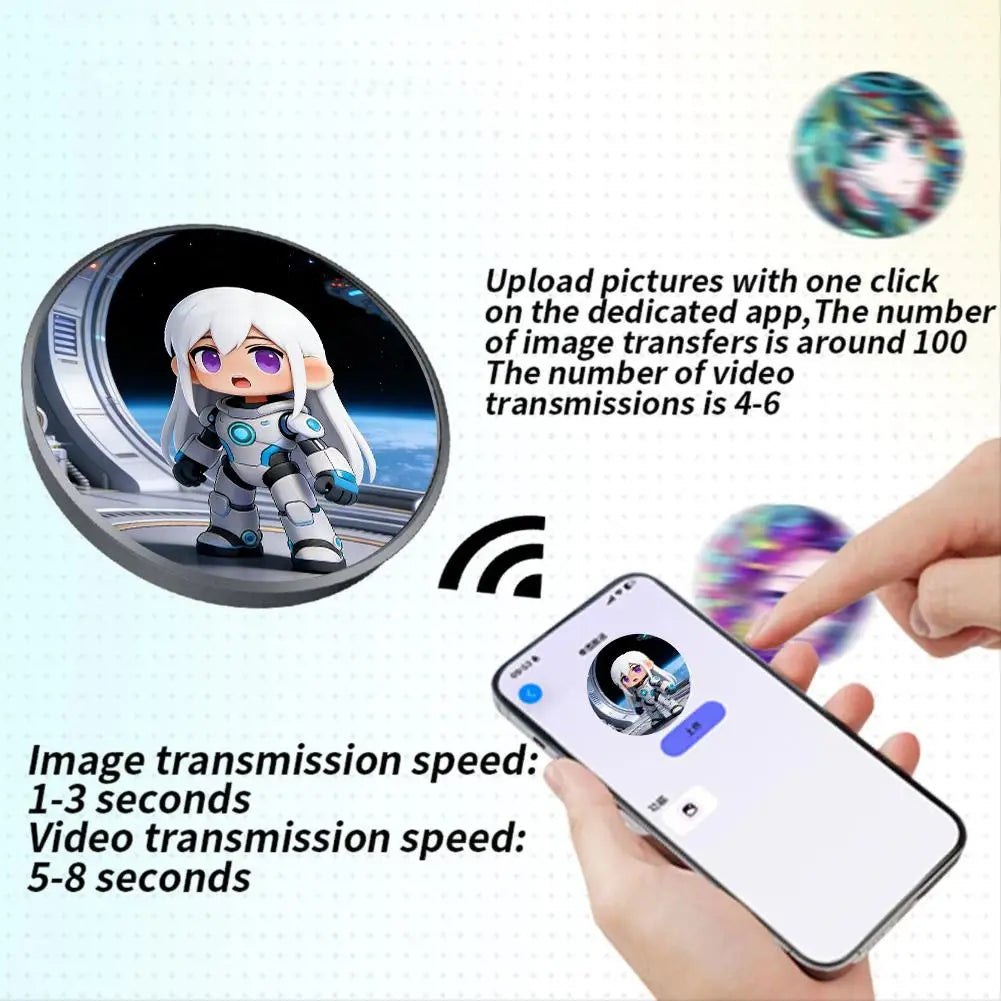 Electronic Badge Pin Anime E-badge Display 1 50-inch HD Screen Qme