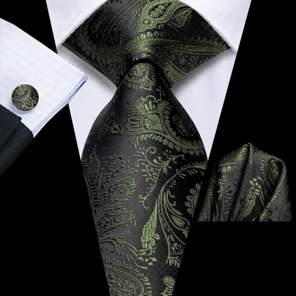 Hi-Tie Striped Navy Blue Mens Fashion Necktie Handkerchief Cufflinks for Tuxedo Accessory Classic Silk Luxury Tie for Man Gift Qme SN-3769