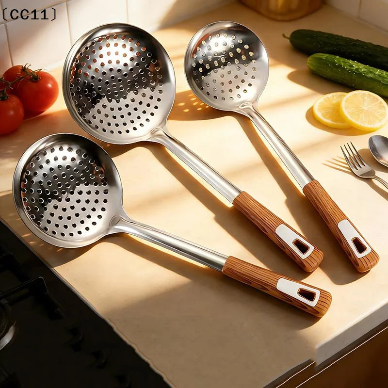 Thickened Stainless Steel Colander Filter Spoon Multifunctional Oval Qme