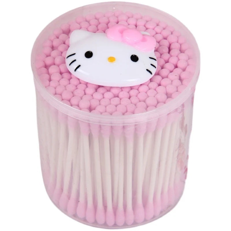 Hello Kitty Double-ended Spiral Cotton Swabs Makeup Remover Pads Ear Qme