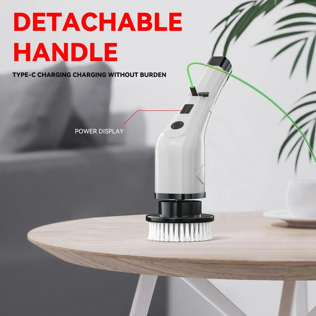 Electric Cleaning Brush Adjustable Waterproof Rotating Tool Electric Shower Scrubber For Home Shower Doors Kitchen Sinks Qme