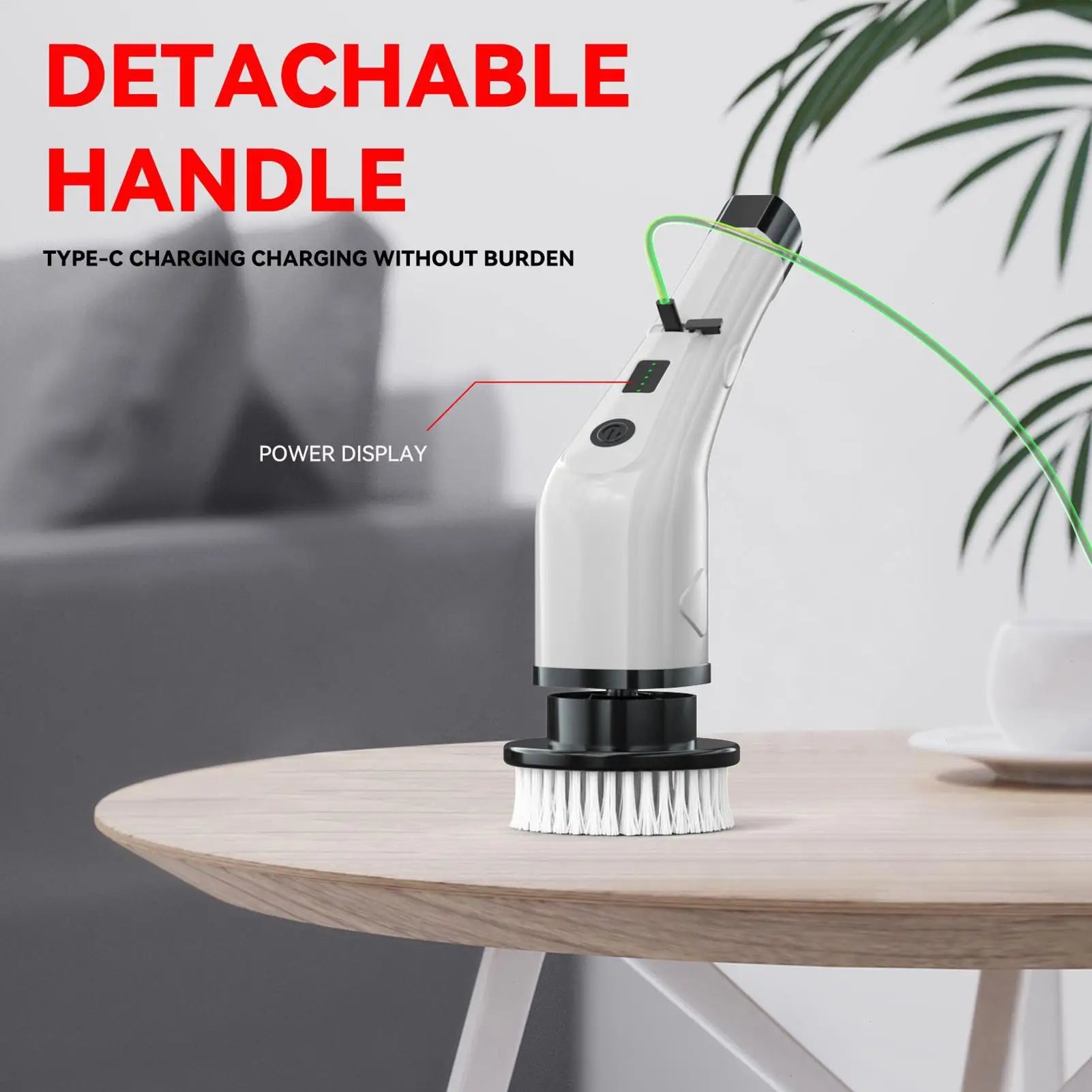 Electric Cleaning Brush Adjustable Waterproof Rotating Tool Electric Shower Scrubber For Home Shower Doors Kitchen Sinks Qme