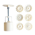 Mooncake Mold Set Pattern Seal, Suitable For Mid-Autumn Cakes, Diy Cookies, Flower Dessert Making Tools Baking Tool Home、 Qme 2 SET White