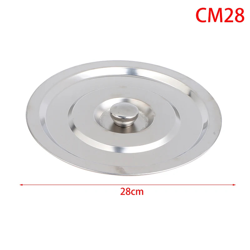 28 30 Silver Round Pot Lid Kitchen Thicken Stainless Steel Saucepan Qme 28CM
