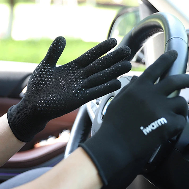 1Pair Anti-ultraviolet Outdoor Sports Running Glove Warm Touch Screen Qme