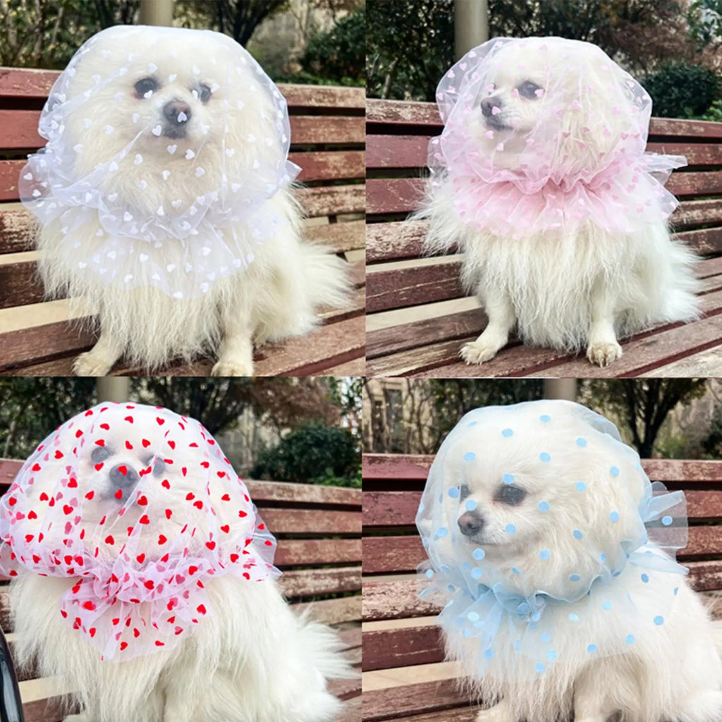 Mesh Head Net for Dogs 4 Pieces Adjustable Anti-Pickup Mesh Cover Dog Face Net for Cat Puppy Outdoor Walking Home Indoor Qme