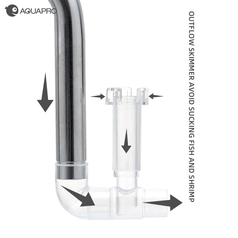 AQUAPRO Stainless Steel Inlet Outlet Skimmer Aquarium Aquatic Plants Pipe Shrimp Hose Holder Fish Tank Filter Accessories Water Qme