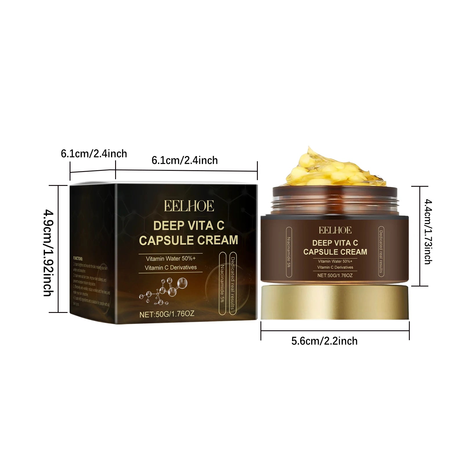 Nicotinamide Cream Capsules Brightening Hydrating Fade Dark Spot Lightening Melasma Even Skin Tone Shrink Pore Vitamin C Cream Qme