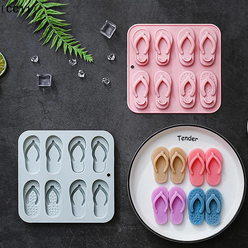 Beach Shoes Silicone Mold Summer Flip-flops Slipper Fondant Birthday Qme