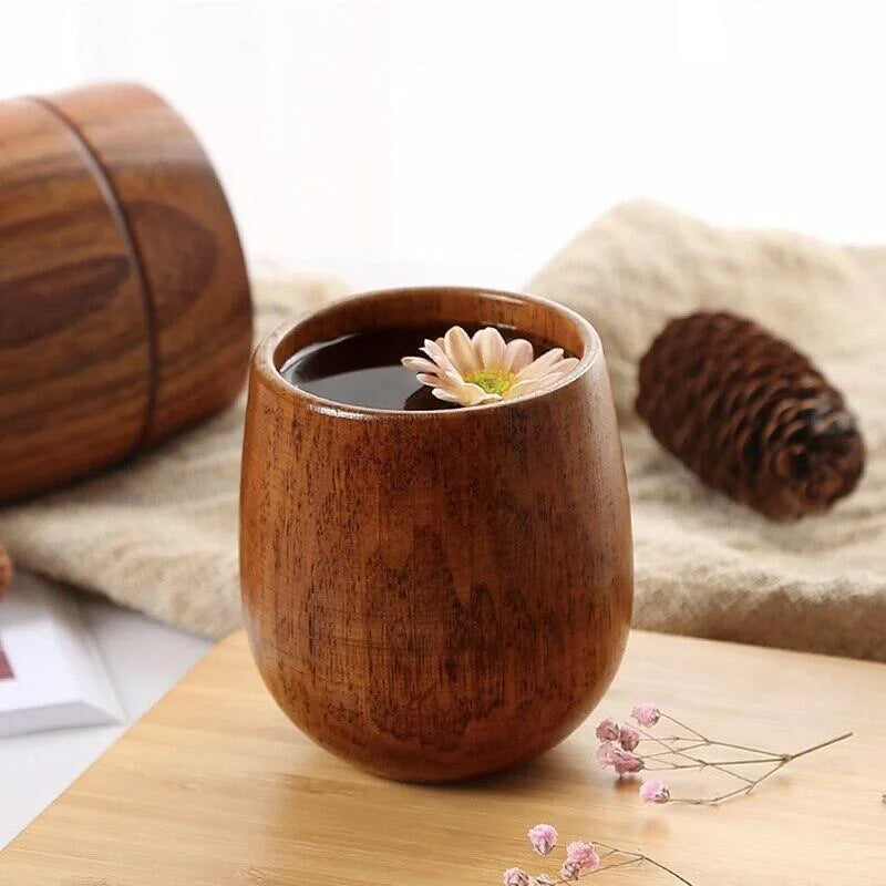 65 180 Big Belly Cup Creative Date Wood Handcarved Anti Scald Tea Qme