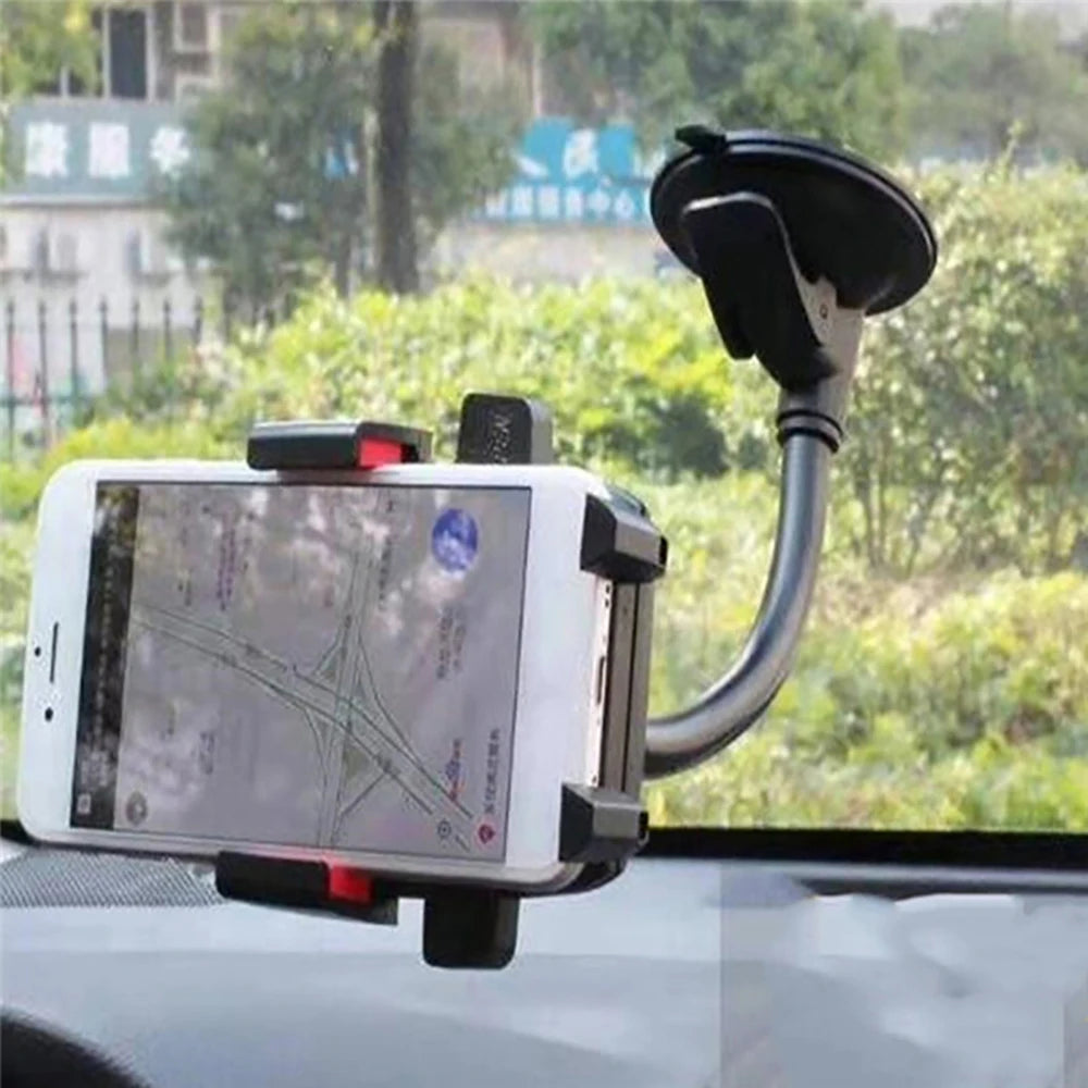 1Pc 360 Degree Universal Rotation Sucker Flexible Long Arm Car Mount Mobile Phone Car Holder Windshield Phone Bracket Car Holder Qme