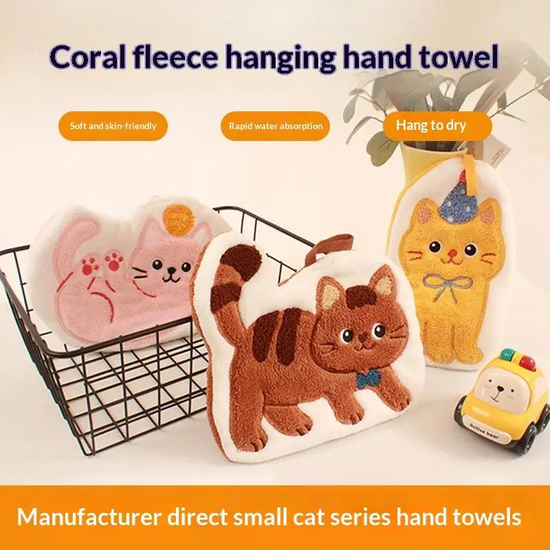 Soft Quick Drying Kitchen Bathroom Household Cartoon Cats Dog Hand Qme