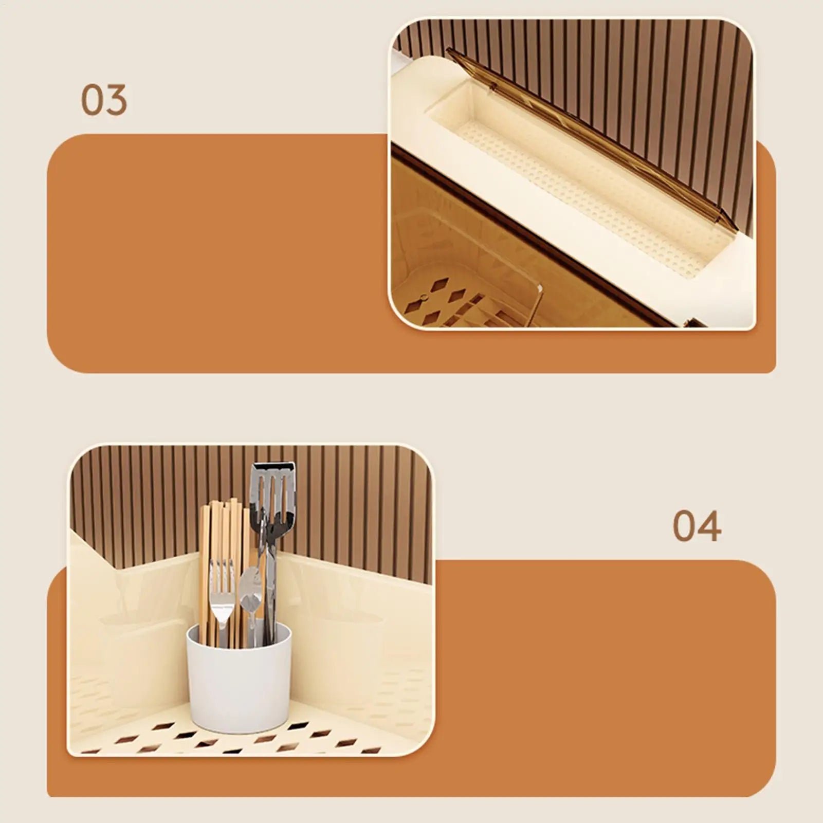 Kitchen Sink Holder Dish Drainage Drying Box Drain Storage Rack For Kitchen Dining Room Bathroom Restaurant Countertop Apartment Qme