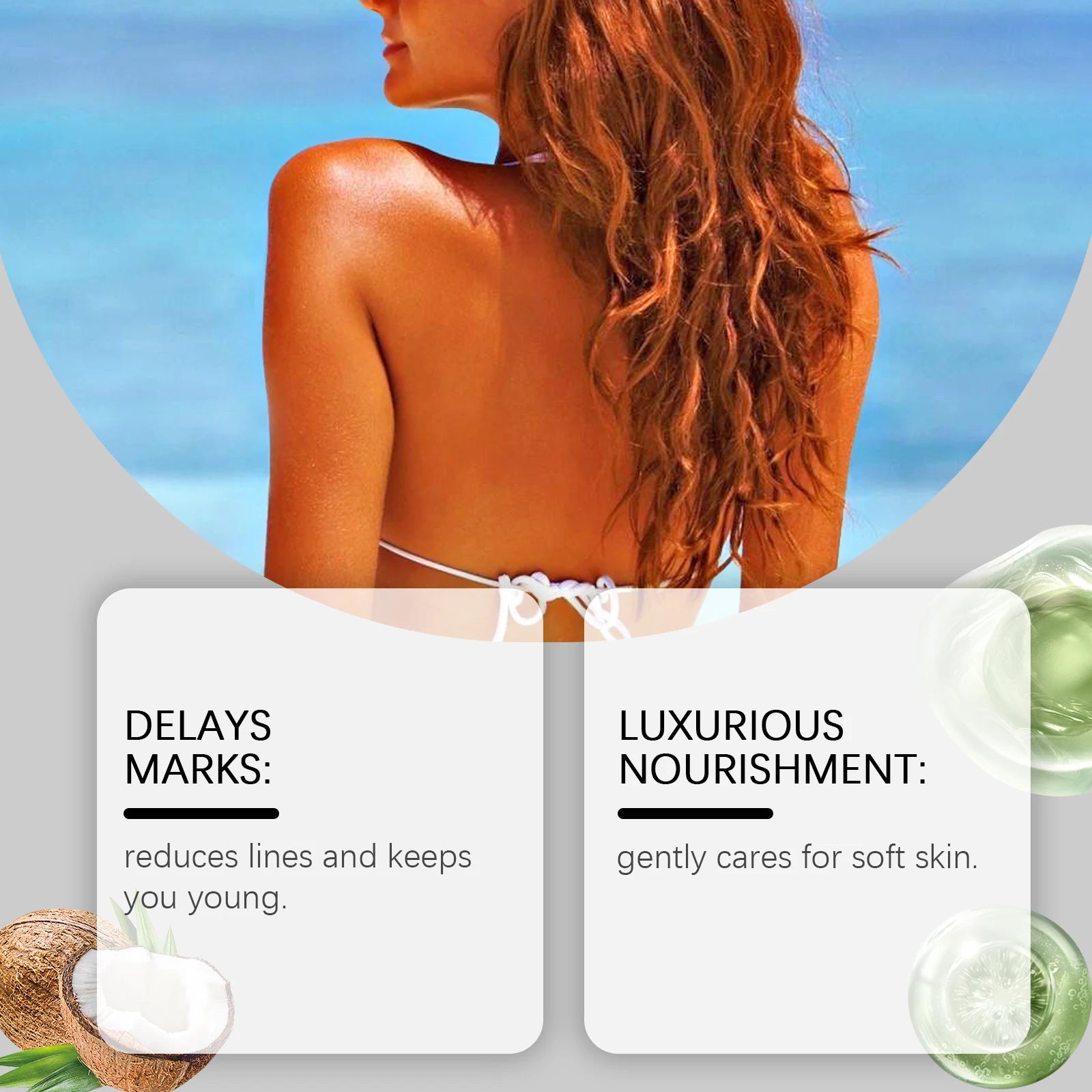 Coconut Tanning Lotion for Natural Bronzed Glow Lightweight Summer Outdoor Darkening Lotion for Even Tan Moisturizing Qme