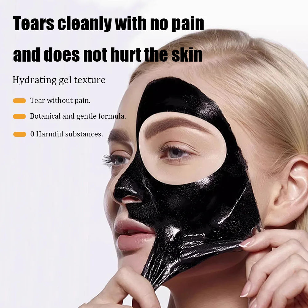 60g Bamboo Charcoal Fiber Mask Blackhead Removal Deep Mask Deep Cleansing Cleansing Exfoliating Mask Treatment Black Mask Qme