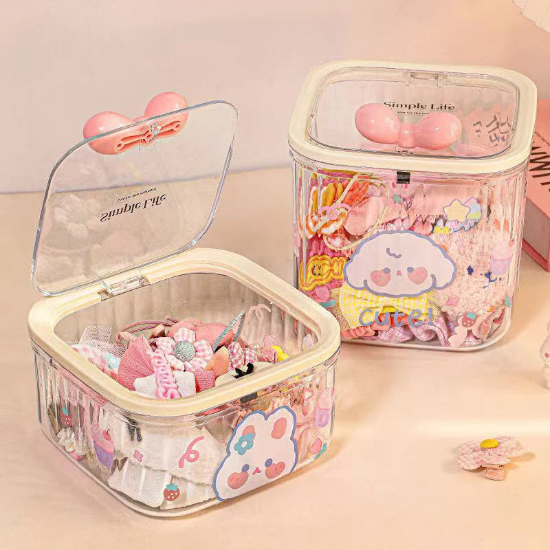 Clear Accessories Organizer Box Multifunctional Storage Hair Ties Qme