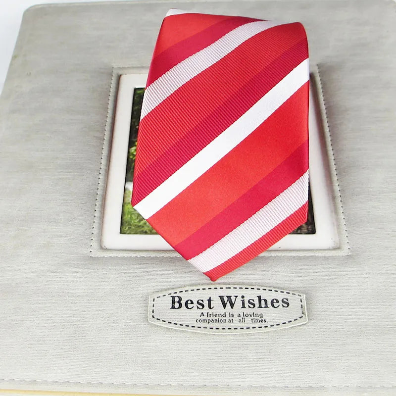 Silk Polyester Tie Stripe Slim Necktie Navy Blue Burgundy Men Women Qme rt-3