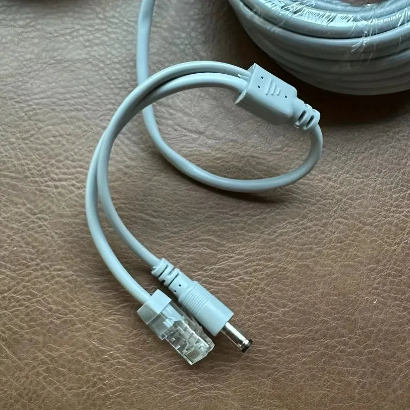 1PCS RJ45 Network Camera Cable Power Ethernet Combo Cable 2-in-1 Surveillance Camera Connection Wire Qme