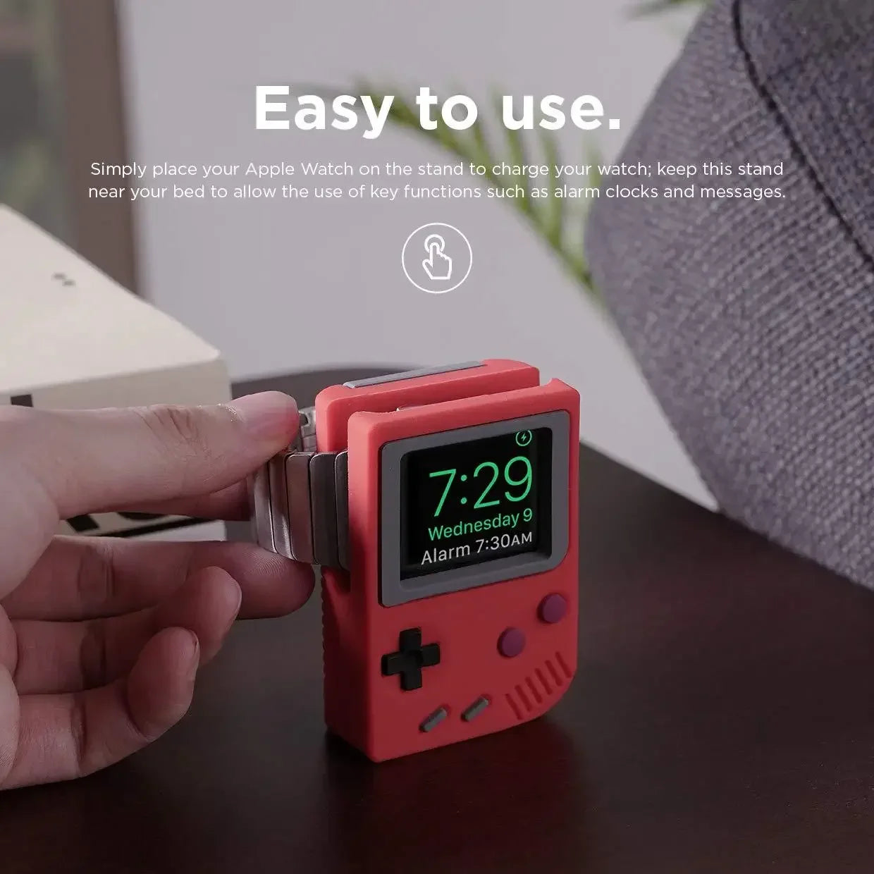 Desktop Holder For Apple Watch Ultra Charger Stand Retro Computer Pattern Charging Base for iWatch 10 9 8 7 6 5 4 3 SE Silicone Qme